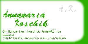 annamaria koschik business card